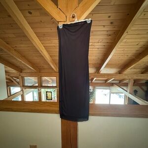 Mesh Strapless Black Women's Dress